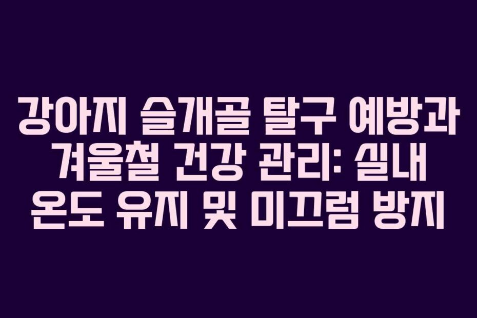 강아지 슬개골 탈구 예방과 겨울철 건강 관리: 실내 온도 유지 및 미끄럼 방지